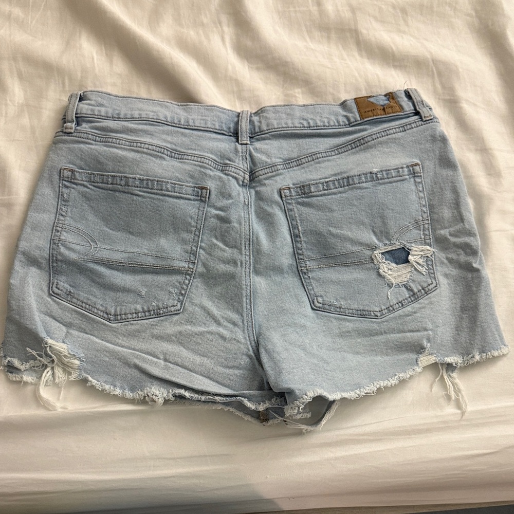 American Rag Light Blue Ripped Jean Shorts - Picture 3 of 3